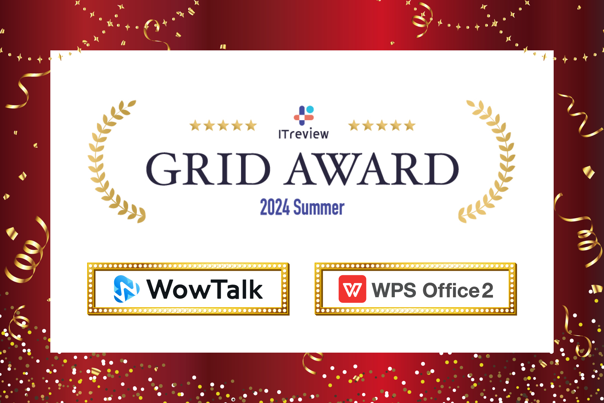 ビジネスチャット・社内SNS「WowTalk」とオフィスソフト「WPS Office」、ITreview Grid Aw
